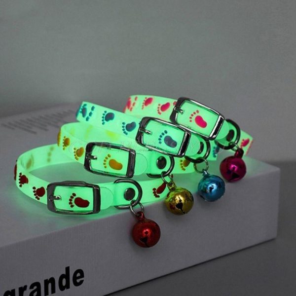 Pet Glowing Collars with Bells Glow at Night