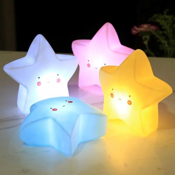 4 Colors Star LED Night Light Creative Bedroom