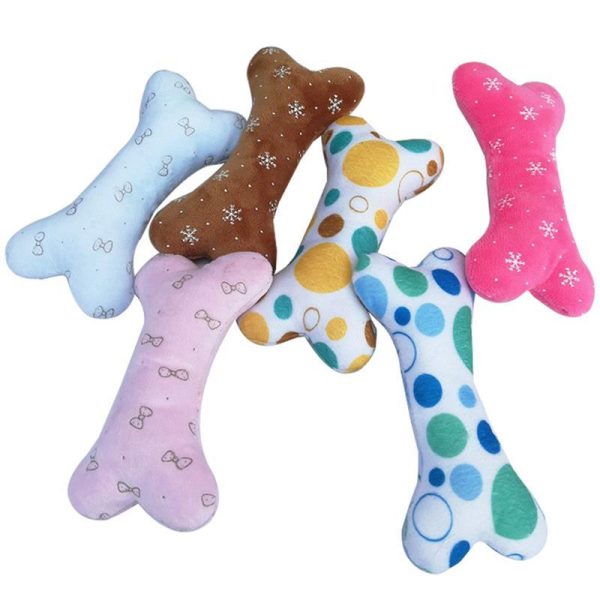 Bone Dog Toy Pet Bite Resistant Plush Puppy