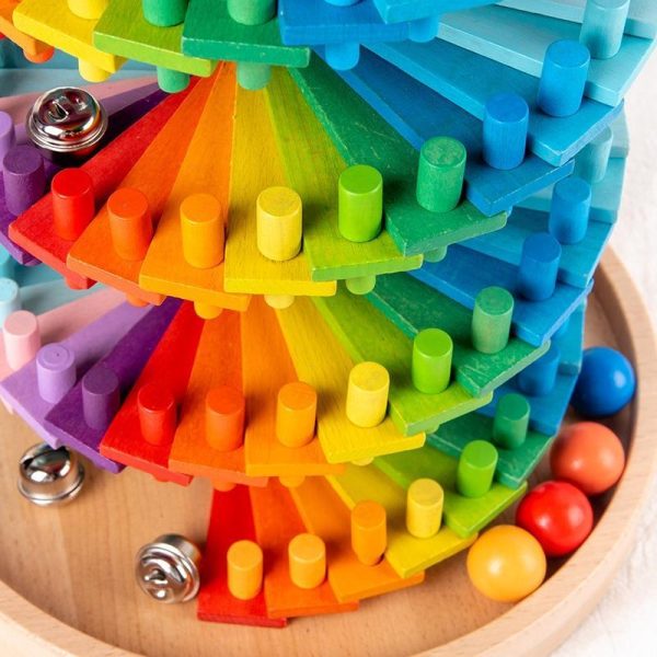 253pcs Wooden Blocks Rainbow Stacking