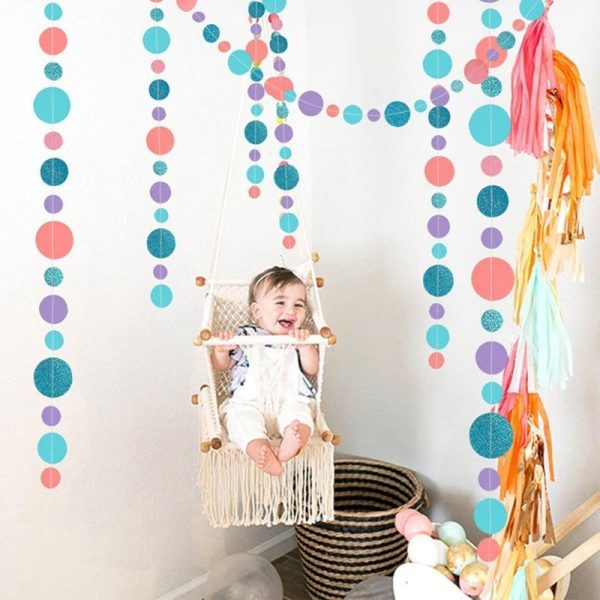 Glitter Round Ring Paper Garland banner